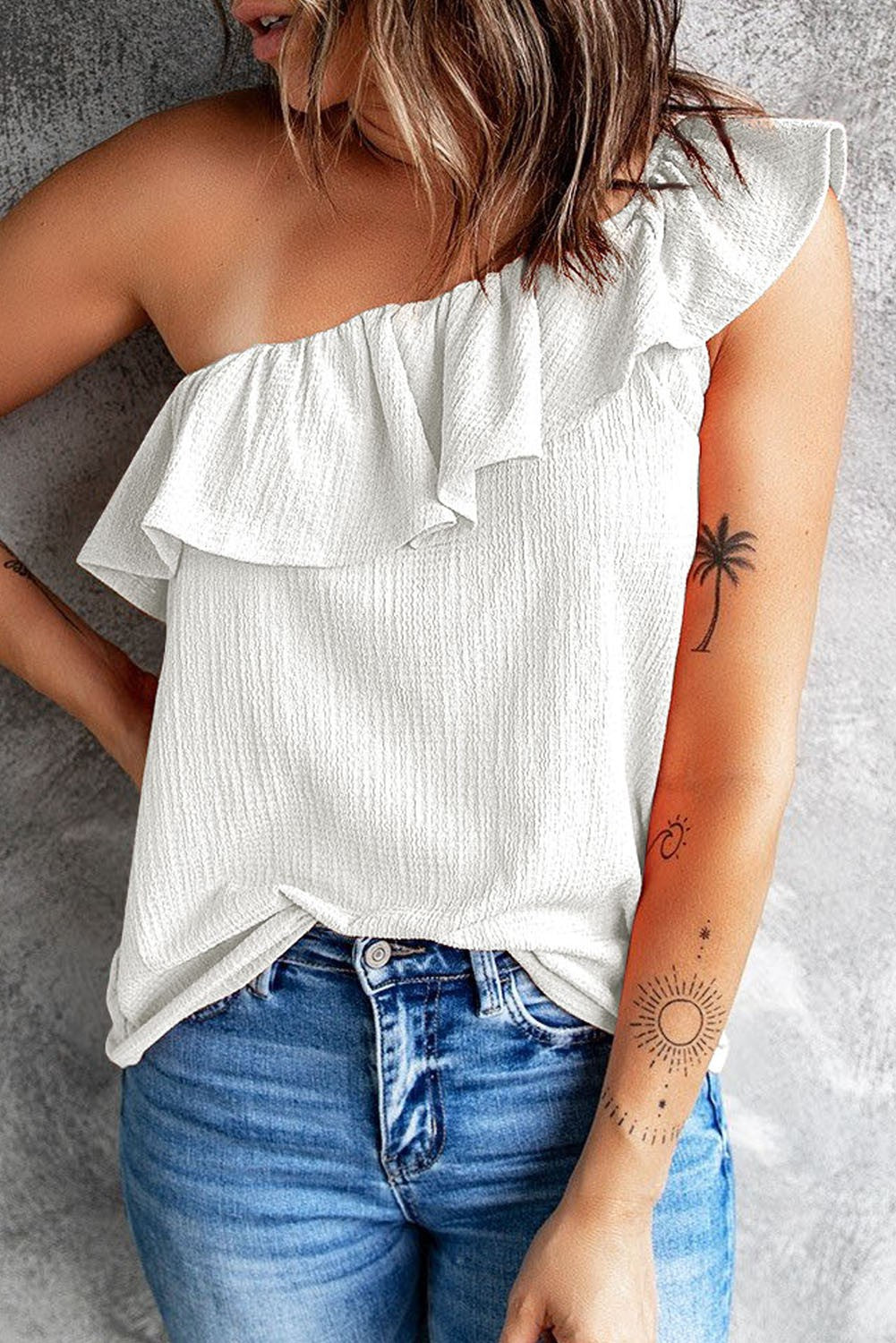 Eyelet Ruffled Top